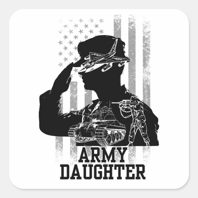 Army Daughter Square Sticker (Front)