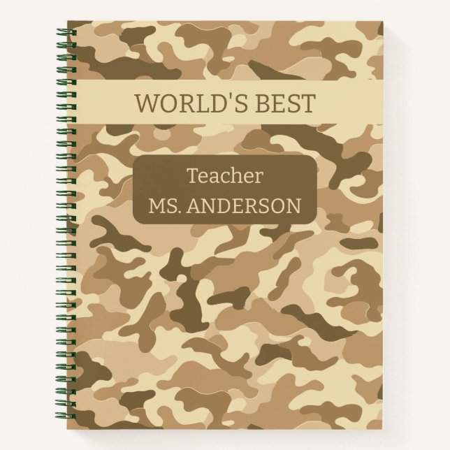Army Desert Camouflage  Notebook (Front)
