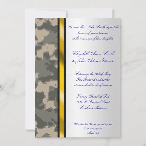 Army Digital Camouflage Wedding Invitation