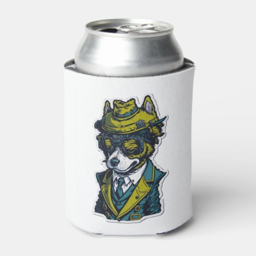 Army Dog Sticker 2 Can Cooler