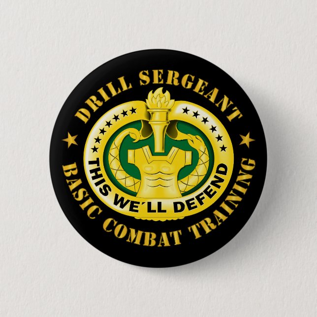 Army - Drill Sgt Badge - United States Army Button (Front)