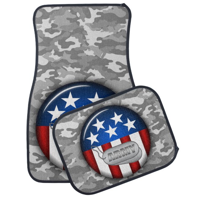 Army Emblem Camo Camouflage #1 Car Floor Mat (Set)