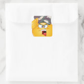 army emoji square sticker (Bag)