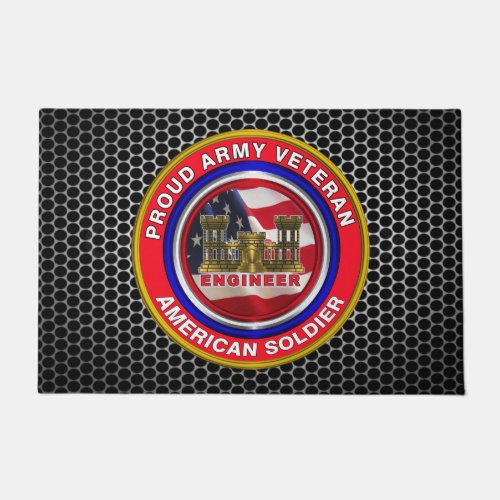 Army Engineer Veteran  Doormat