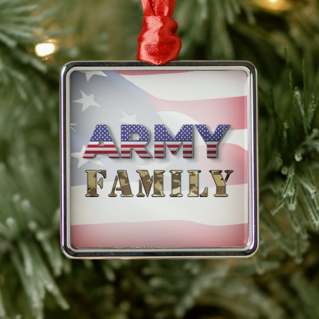 Army Family Christmas Metal Ornament (Tree)