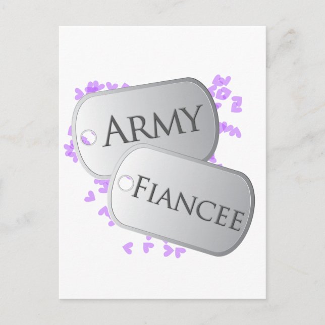 Army Fiancee Dog Tags Postcard (Front)