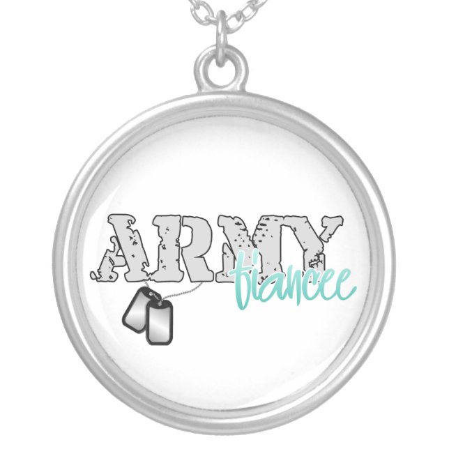 Army Fiancee Silver Plated Necklace (Front)