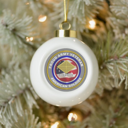 Army Finance Corps Veteran Christmas Ceramic Ball Christmas Ornament