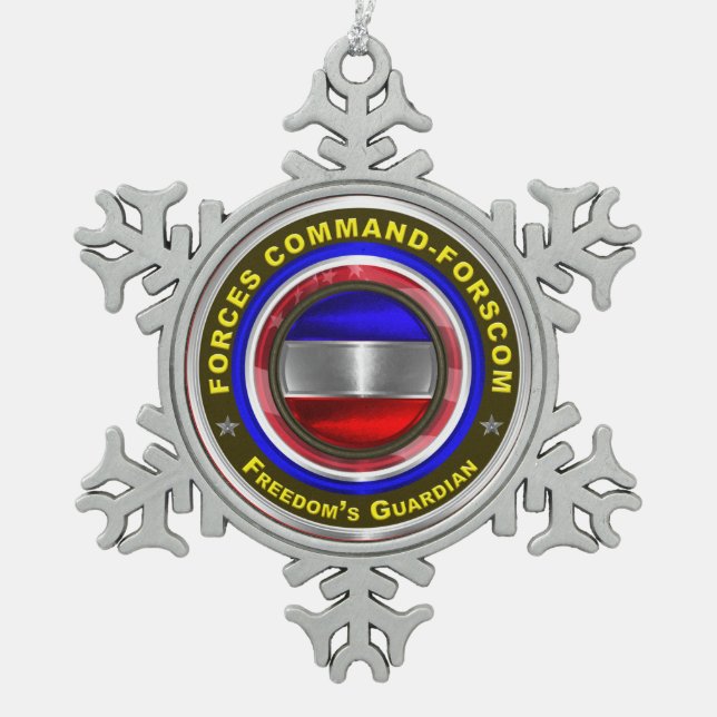 Army Forces Command-FORSCOM Keepsake Snowflake Pewter Christmas Ornament (Front)