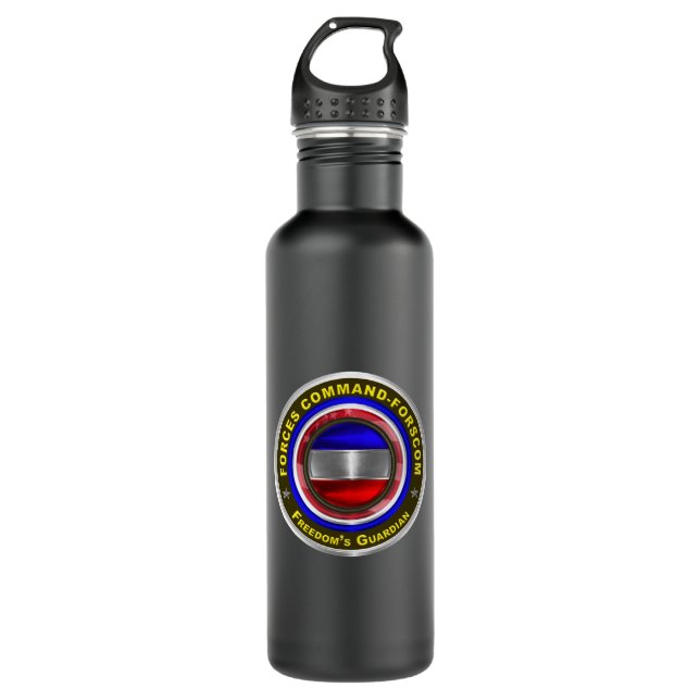 Army Forces Command FORSCOM  Stainless Steel Water Bottle (Front)