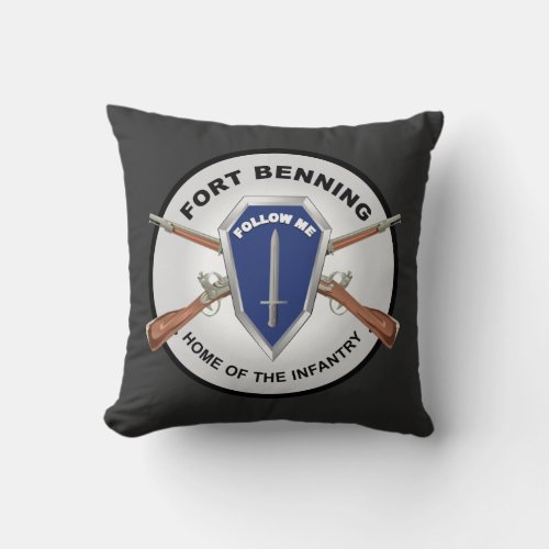 Army _ Fort Benning GA _ Home of the Infantry Throw Pillow