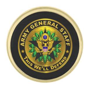 Army General Staff Badge  Gold Finish Lapel Pin