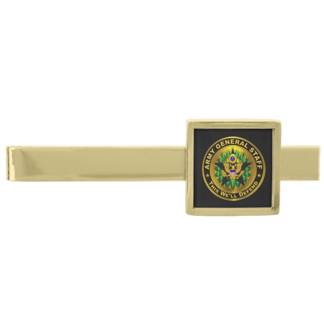 Army General Staff Badge  Gold Finish Tie Bar (Front)