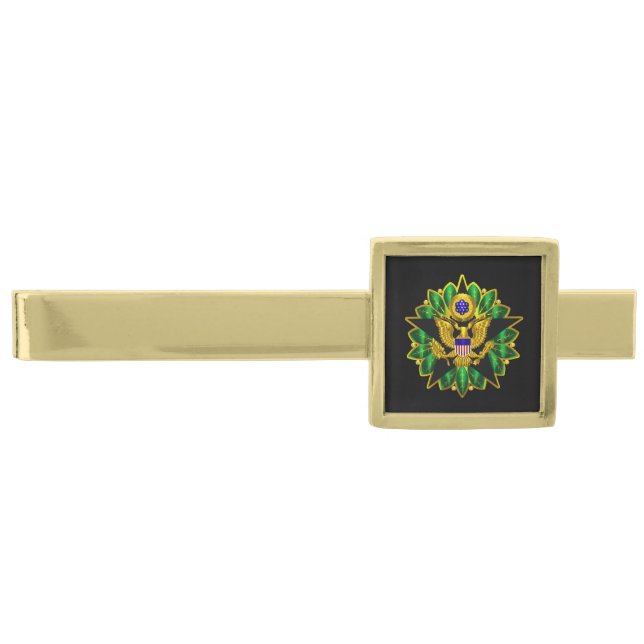 Army General Staff Badge   Gold Finish Tie Bar (Front)