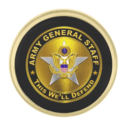 Army General Staff   Gold Finish Lapel Pin