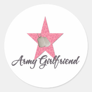 Army Girlfriend Classic Round Sticker