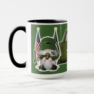 Army Gnome with Military Truck Mug
