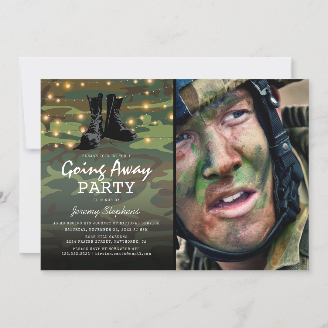 Army Going Away Photo Party Invitation | Zazzle