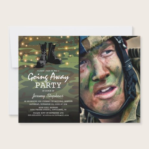 Army Going Away Photo Party Invitation Army Going Away Photo Party Invitation