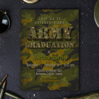 Army Graduation- Military - Soldier Invitation