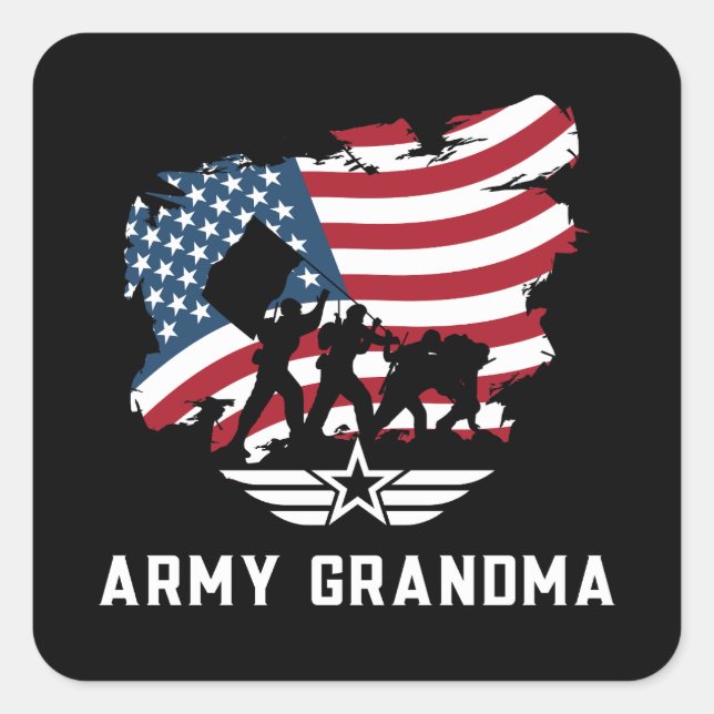 Army Grandma Square Sticker (Front)