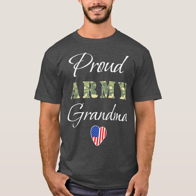 Army Grandmother Grandson Soldier For Proud Army T-Shirt (Front)