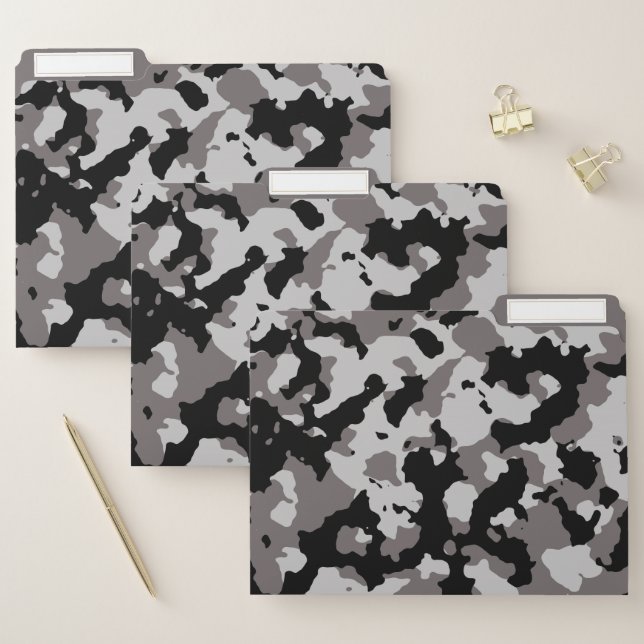 Army Gray Camo Camouflage File Folder (Set)