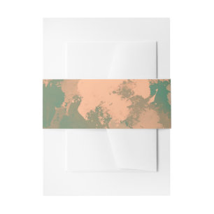 Army Green Abstract Floral Party Ribbon Invitation Belly Band