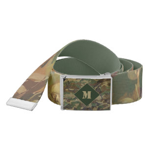 Army Green and Brown Leaves Camo Print Fishing Belt