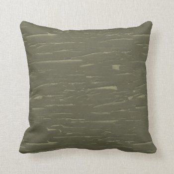 Army Green Bark Camo Throw Pillow