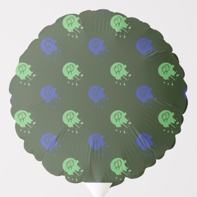Army Green & Blue Paintball Party Balloon (Front)