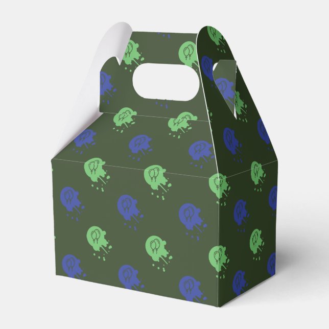 Army Green & Blue Paintball Party Favor Boxes (Front Side)