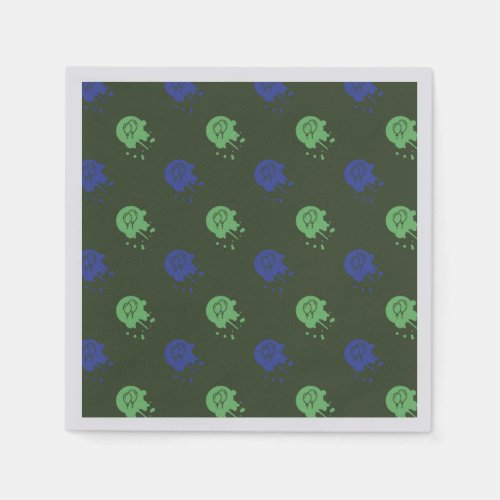 Army Green  Blue Paintball Party Napkins