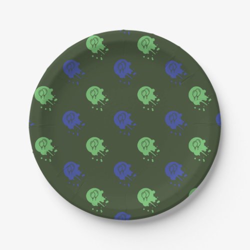 Army Green  Blue Paintball Party Paper Plates
