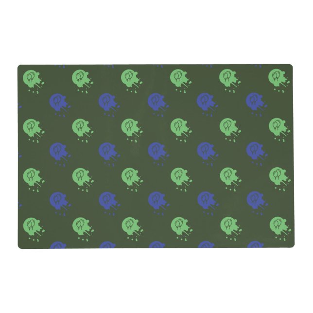 Army Green & Blue Paintball Party Placemat (Front)