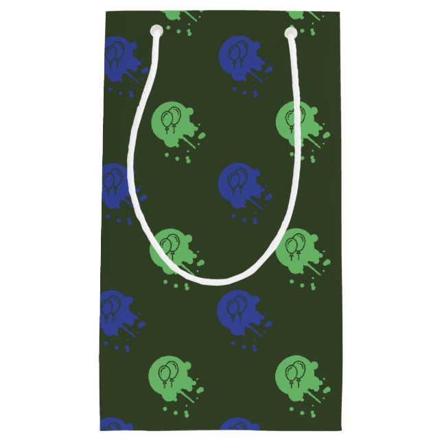 Army Green & Blue Paintball Party Small Gift Bag (Front)