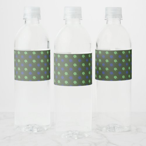 Army Green  Blue Paintball Party Water Bottle Label