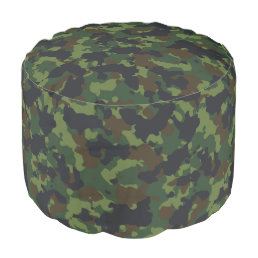 Army Green Brown Camouflage Camo  Pouf