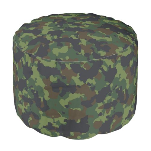 Army Green Brown Camouflage Camo  Pouf