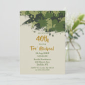 Army Green Camouflage 40th Birthday Invitations  (Standing Front)