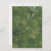 Army Green Camouflage 40th Birthday Invitations  (Back)