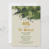 Army Green Camouflage 40th Birthday Invitations  (Front)
