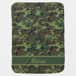 Army Green Camouflage Baby Boy Blanket For Him