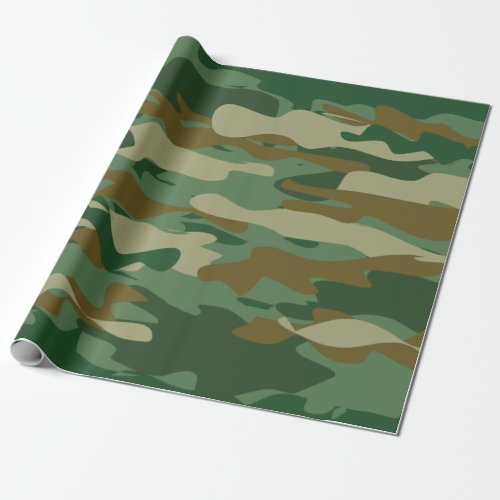 Army green camouflage Birthday wrapping paper