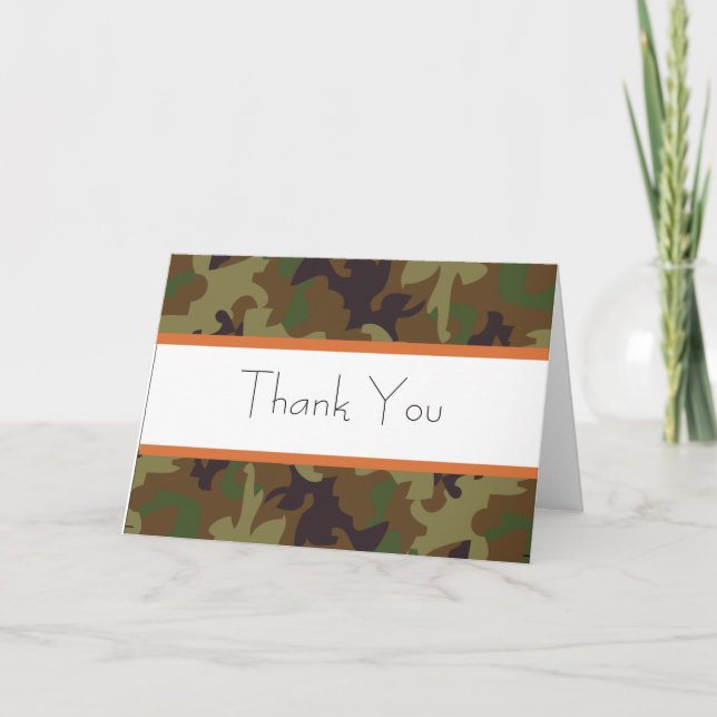 Army Green Camouflage Thank You card (Front)