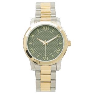 Army Green Carbon Fiber Dial Watch