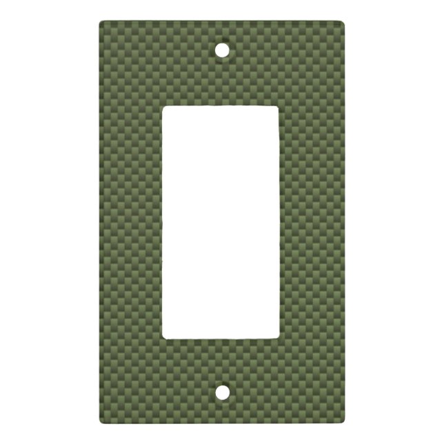 Army Green Carbon Fiber Print Light Switch Cover (Front)
