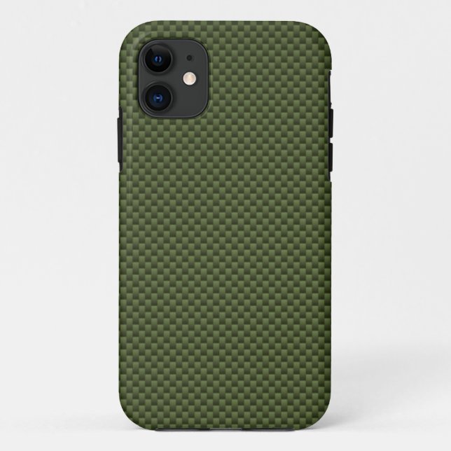 Army Green Carbon Fiber Style Decor Case-Mate iPhone Case (Back)