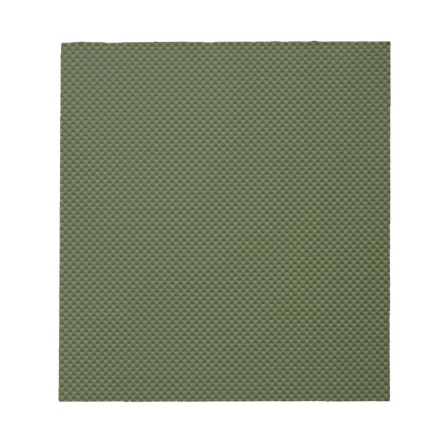 Army Green Carbon Fiber Style Print Notepad (Front)
