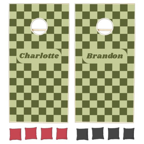 Army Green Checker with Names